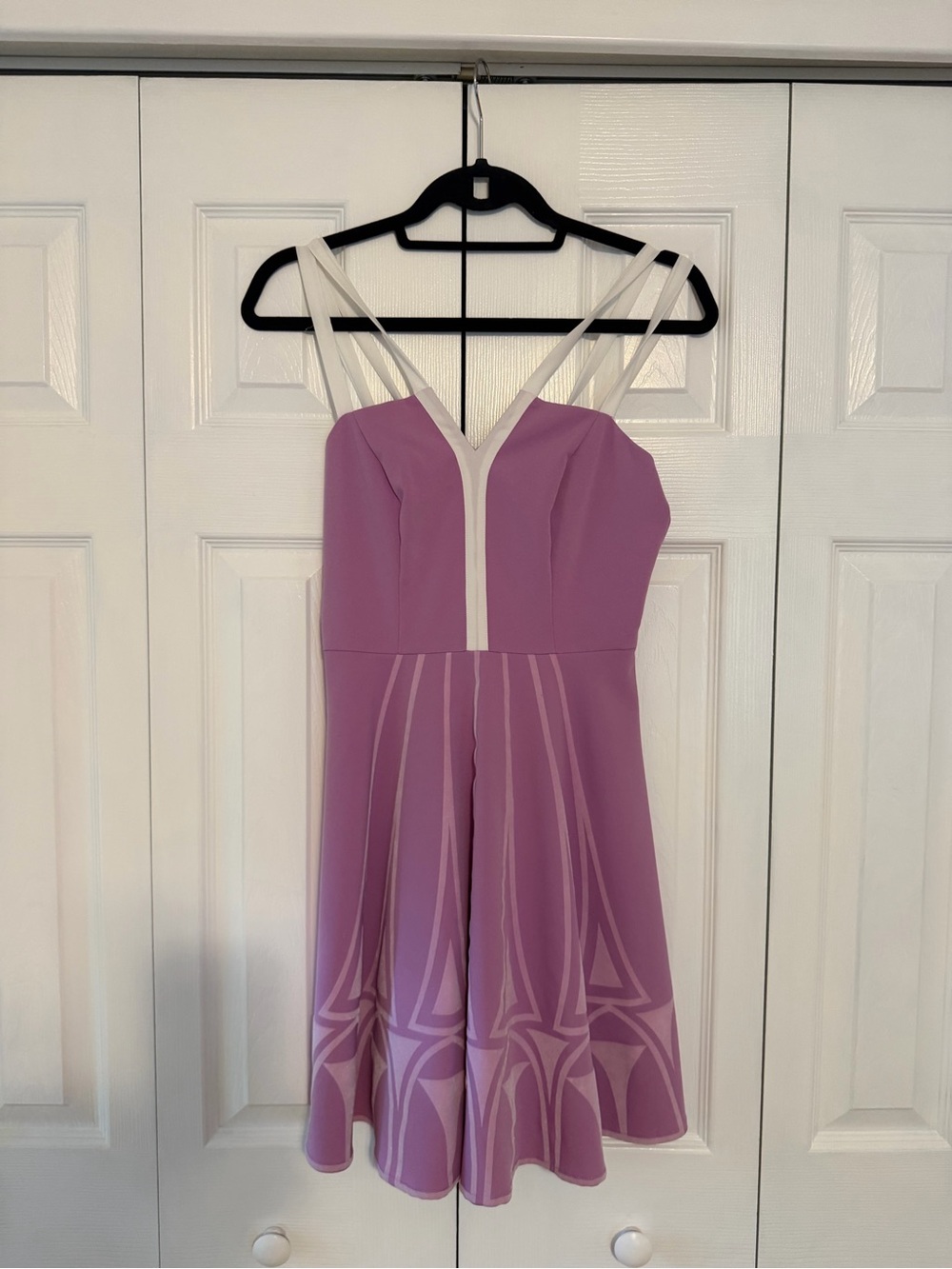 Periwinkle V-Neck Strappy Fit & Flare Dress